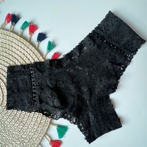 Victoria's Secret The Lacie Cheeky Panty Black Medium NEW
